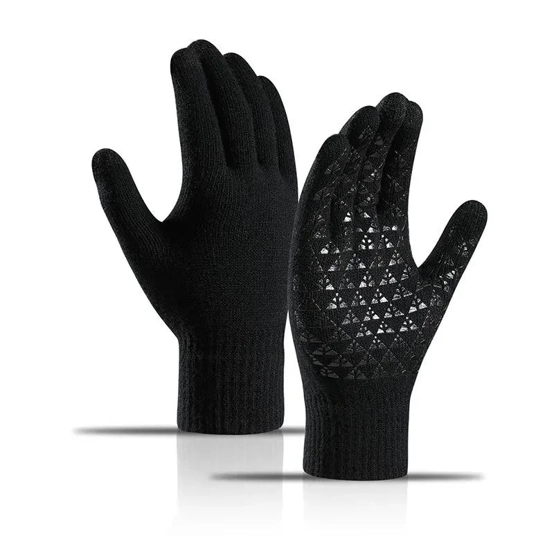 Unisex Winter Touchscreen Gloves – Warm, Knit, for Cycling, Running, and Driving