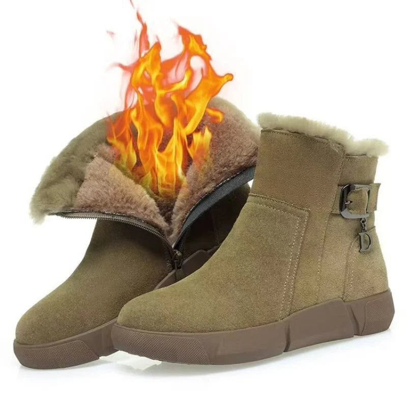 Women’s Winter Snow Boots 2025 Thick Warm Anti-Slip Short Cotton Shoes