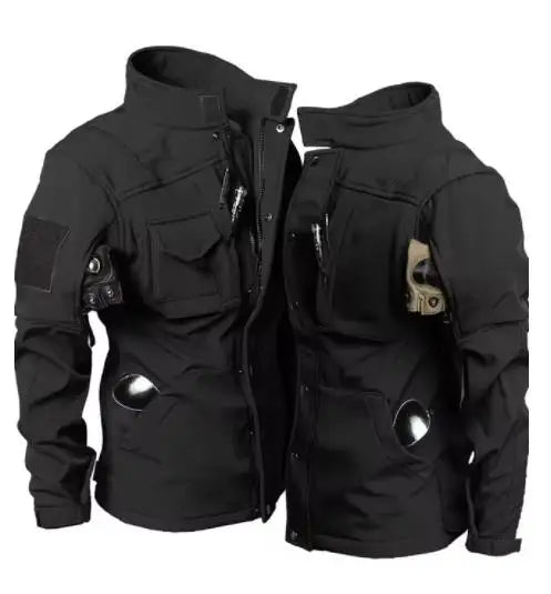 Men’s Tactical Softshell Jacket Waterproof Windproof Fleece Warm Army Coat