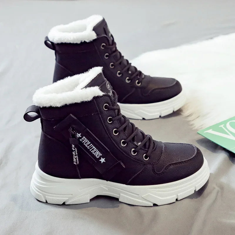 Women’s Winter Snow Boots High-Top Warm Platform Ankle Sneakers Plus Size Outdoor Shoe