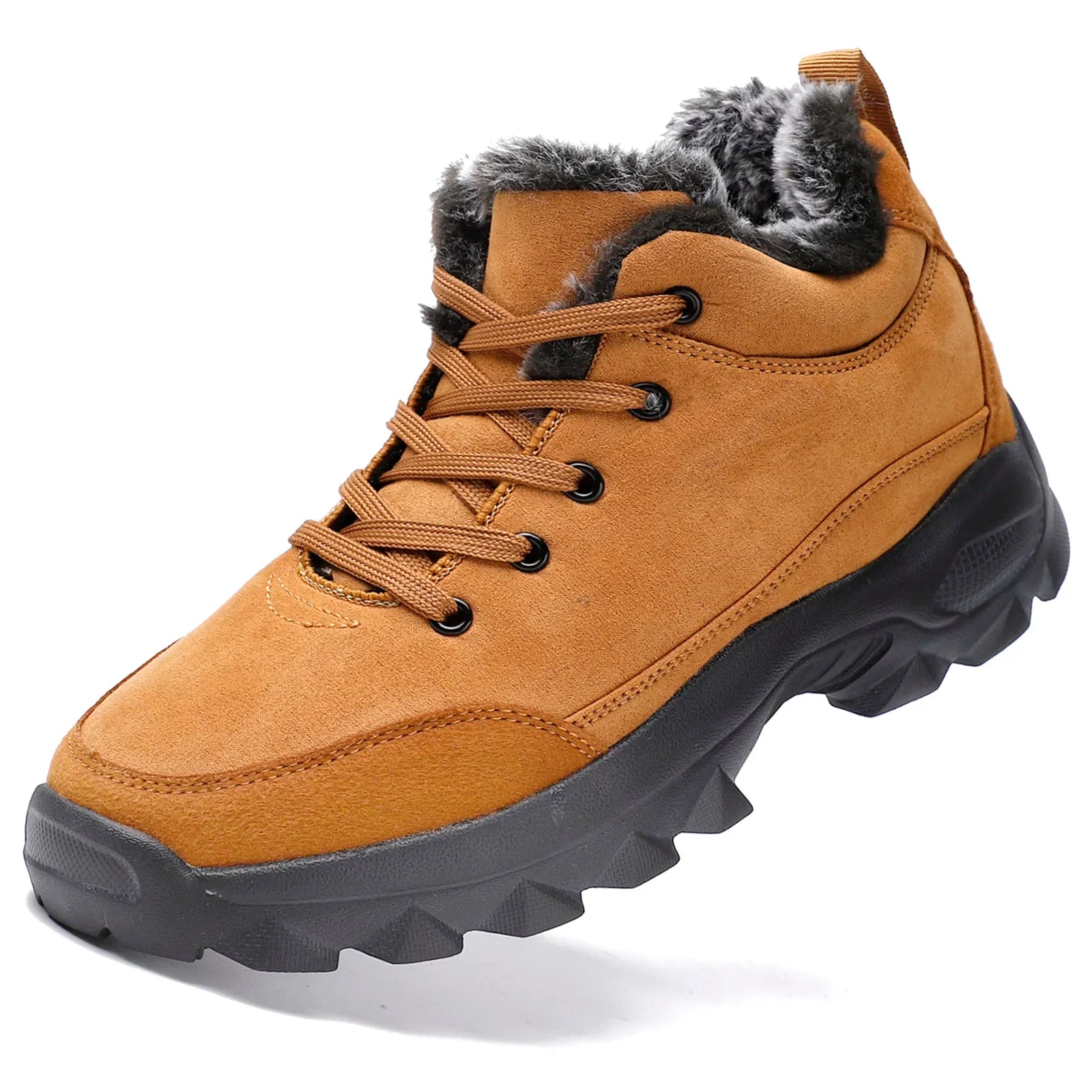 Men’s Winter Ankle Snow Boots Warm Fur Lined Outdoor Sneakers Casual Footwear