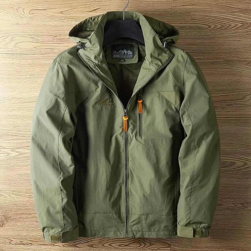 Men’s Spring Autumn Casual Outdoor Jacket Lightweight Hooded Climbing Streetwear