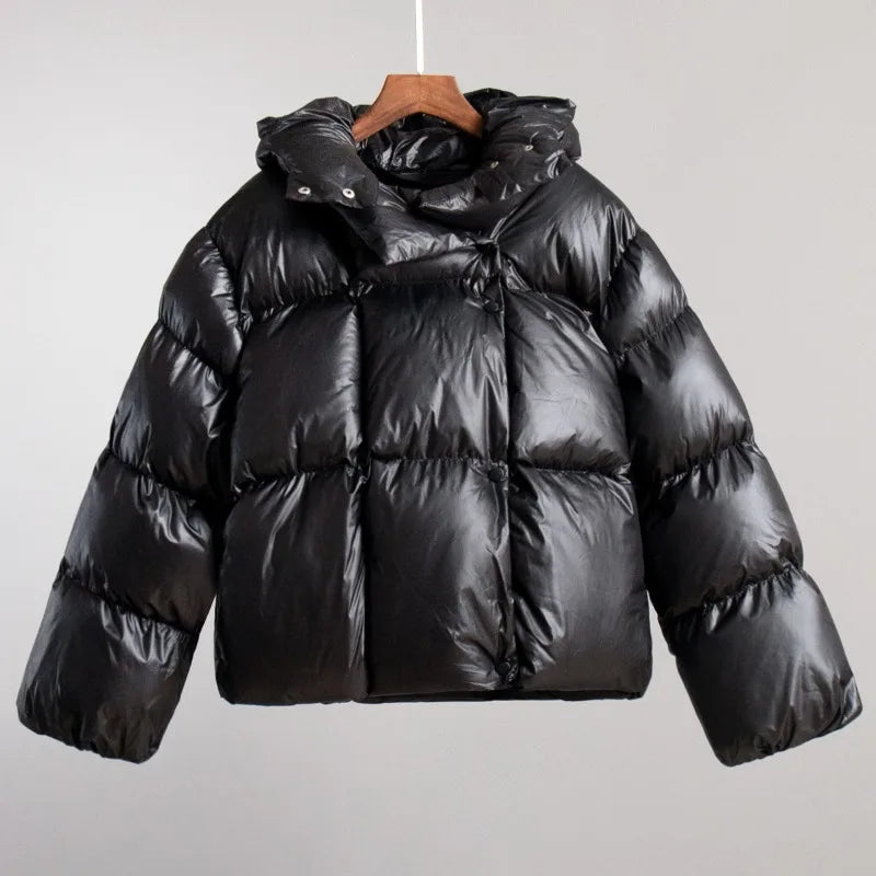 Women’s Vintage Cotton Puffer Jacket, Loose Quilted Parka Coat for Winter Office Wear