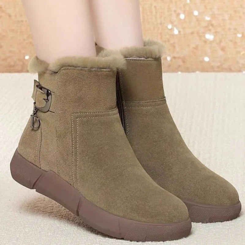 Women’s Winter Snow Boots 2025 Thick Warm Anti-Slip Short Cotton Shoes