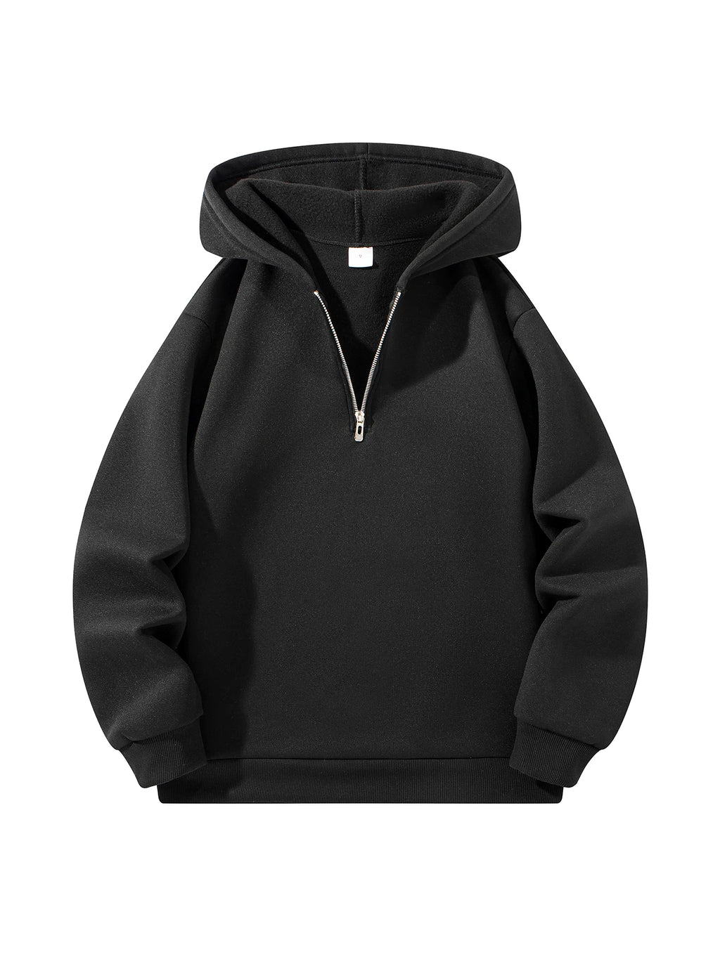 Men’s Long Sleeve Stand Collar Half-Zip Hoodie, Solid Casual Pullover for Autumn Outdoor