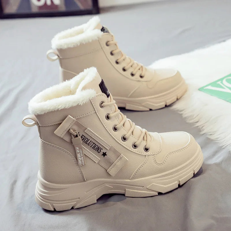 Women’s Winter Snow Boots High-Top Warm Platform Ankle Sneakers Plus Size Outdoor Shoe