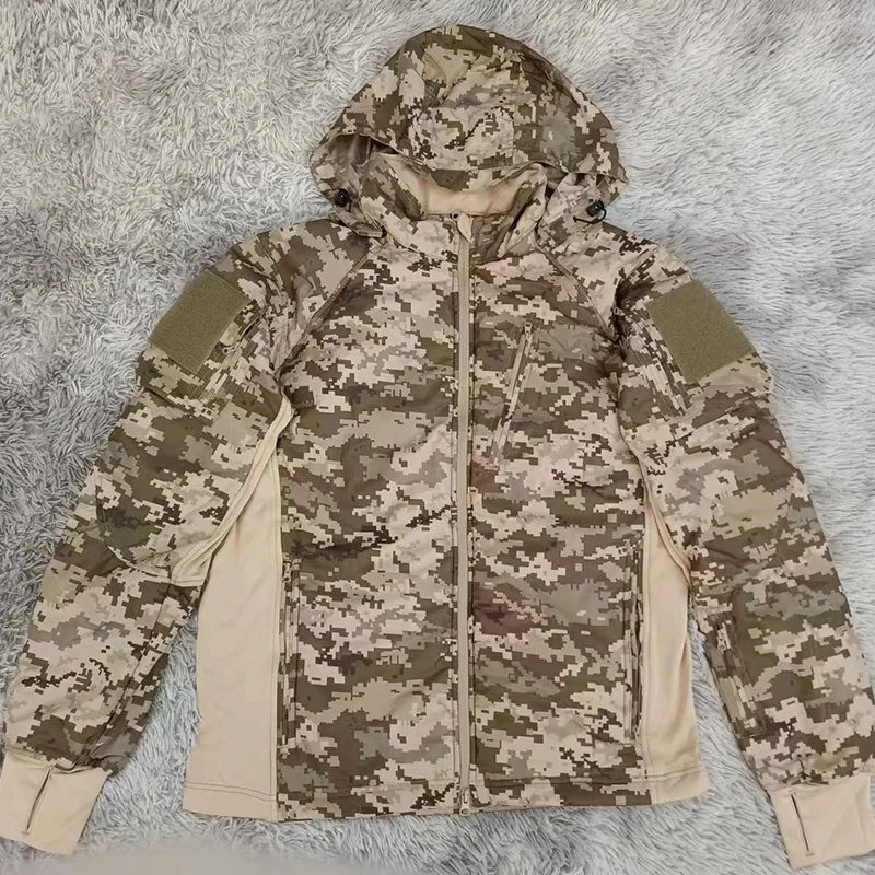Men’s Camouflage Tactical Jacket Lightweight Waterproof Hooded Coat