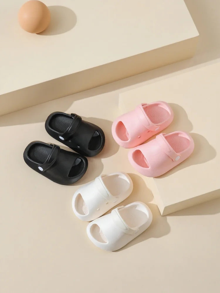 Girls’ Thick-Soled Slippers – Simple Indoor & Outdoor Home Shoes