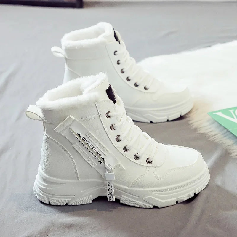 Women’s Winter Snow Boots High-Top Warm Platform Ankle Sneakers Plus Size Outdoor Shoe