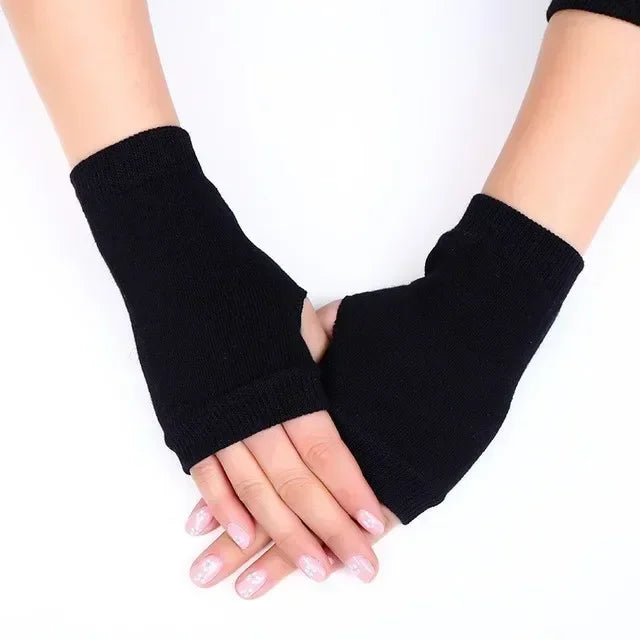 Half-Finger Winter Gloves for Men – Warm Knitted Driving & Cycling