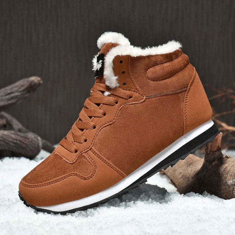 Men’s Winter Ankle Boots, Warm Plush-Lined Casual Sneakers Comfortable Outdoor Snow Sho