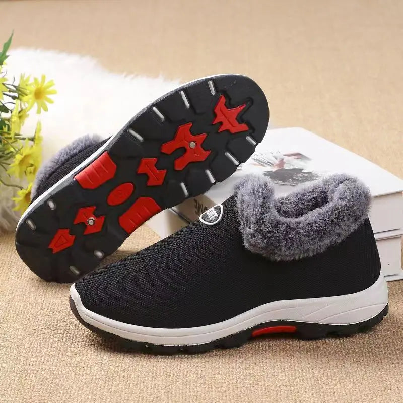 Women’s Waterproof Winter Ankle Boots Plush Snow Shoes Warm Cotton Platform 2024