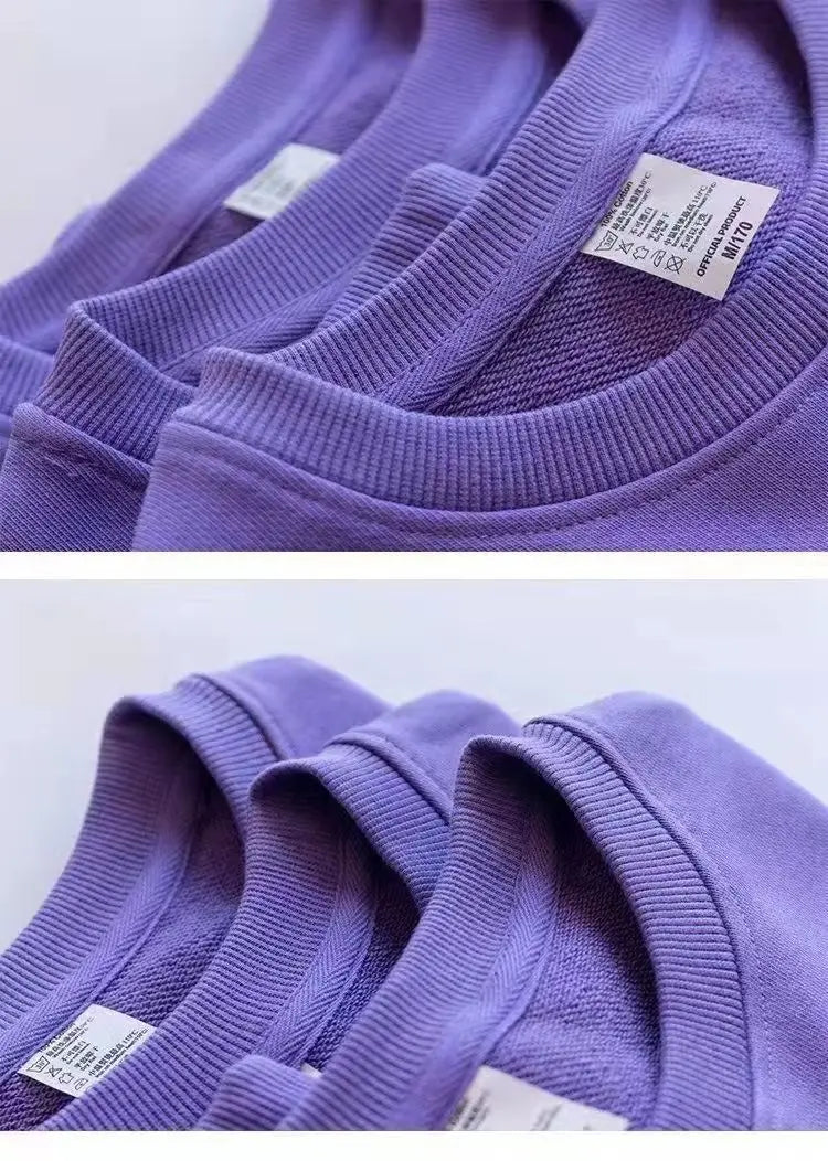 Unisex Cotton-Blend Fleece Crewneck Sweatshirt, Pullover Hoodie for Men and Women