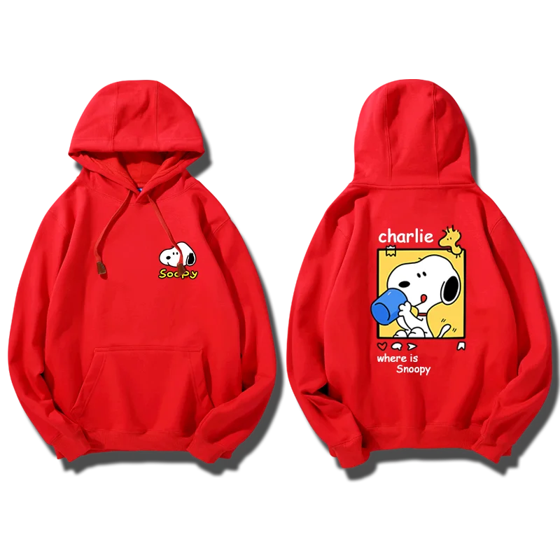 Women’s Snoopy Cartoon Hoodie, Trendy Pullover Sweatshirt for Couples and Sports Outfits