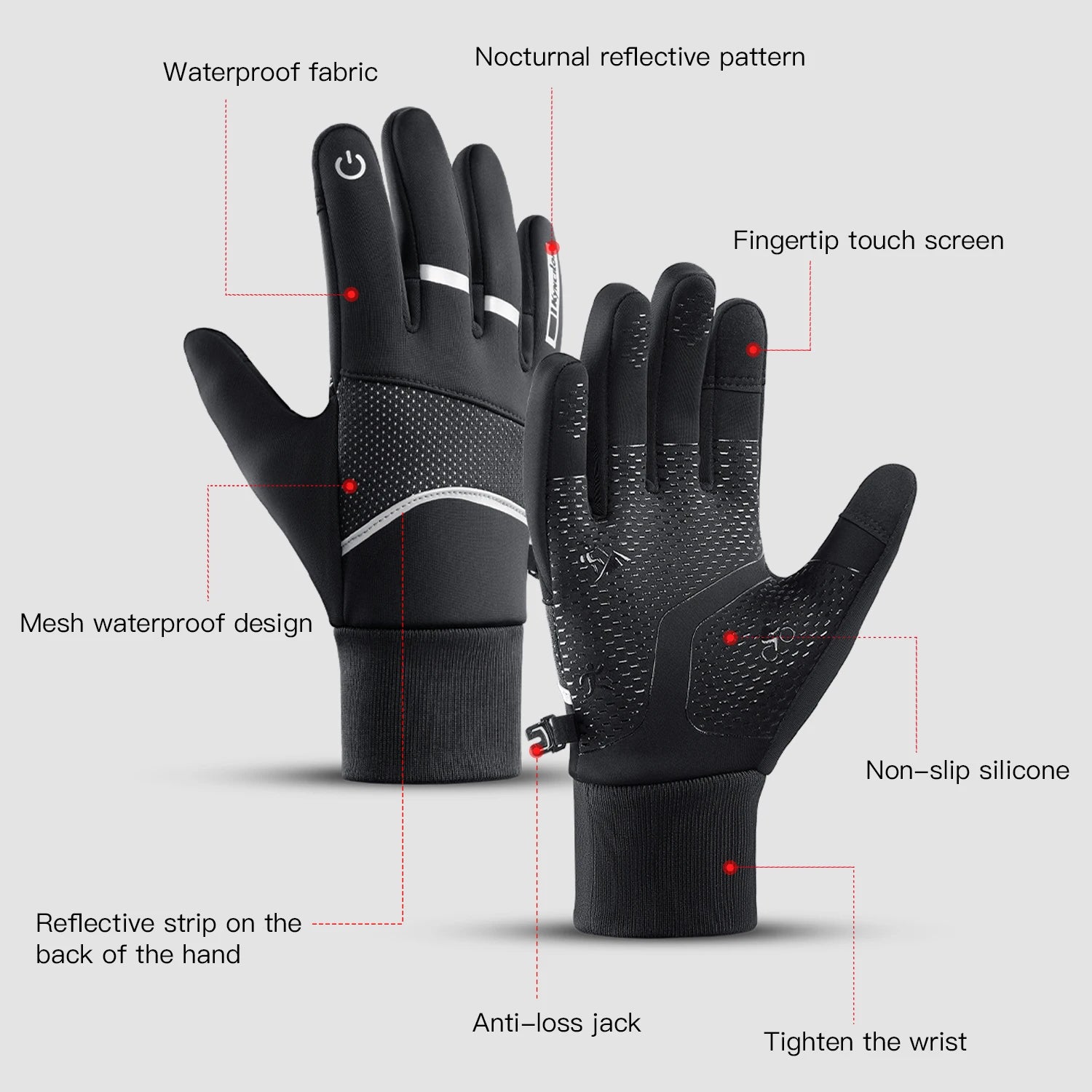 Waterproof Touchscreen Winter Cycling Gloves for Men & Women
