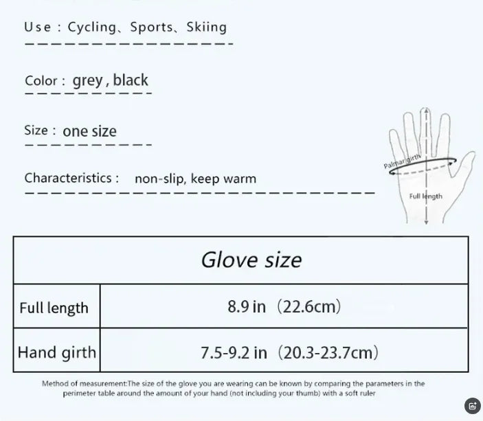 Unisex Winter Gloves – Waterproof, Windproof, Anti-Slip, Touchscreen-Ready for Cycling and Outdoor Use