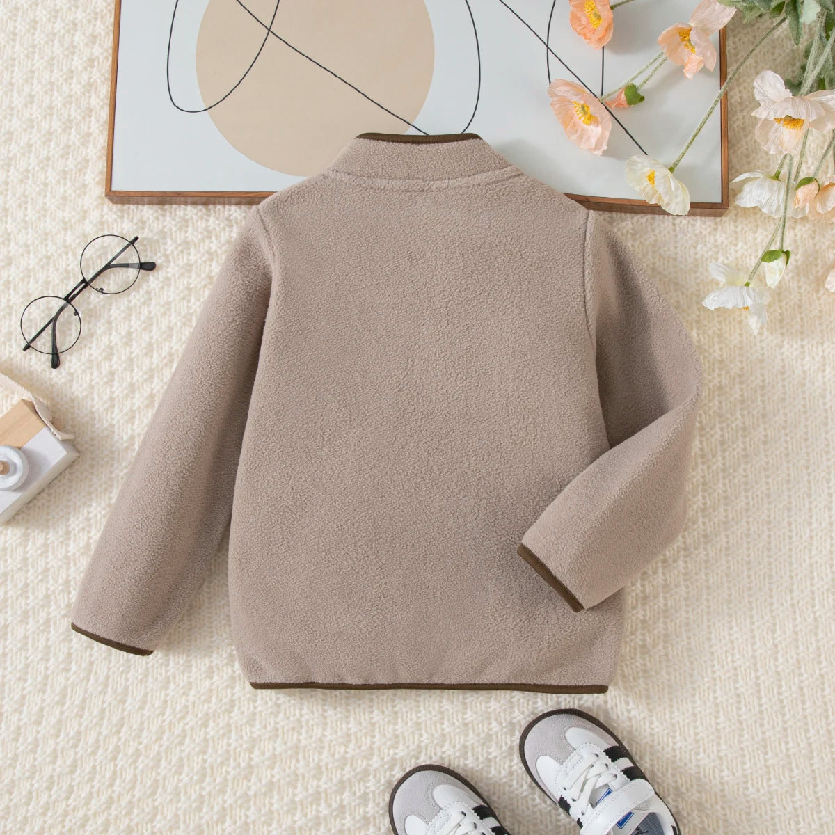 Boys Half-Zipper Hoodie, Letter Print Sweatshirt for Autumn Winter Casual Sport Wear