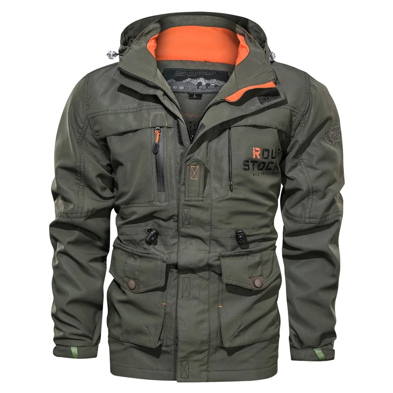 Men’s Hooded Outdoor Jacket Spring Autumn Windproof Casual Coat