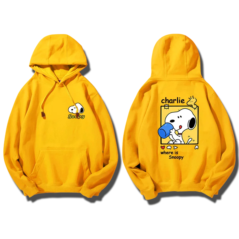 Women’s Snoopy Cartoon Hoodie, Trendy Pullover Sweatshirt for Couples and Sports Outfits