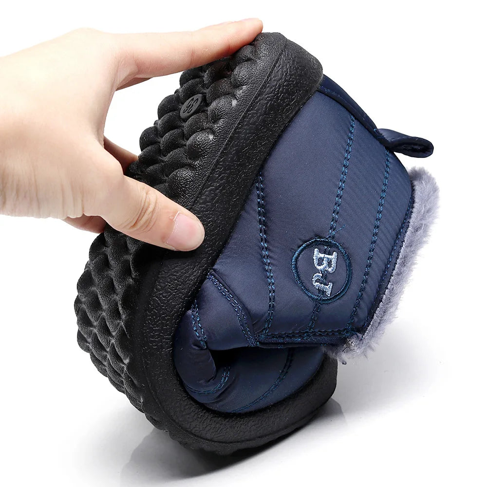 Waterproof Winter Snow Boots Unisex Plush Ankle Shoes Warm Platform Cotton Footwear