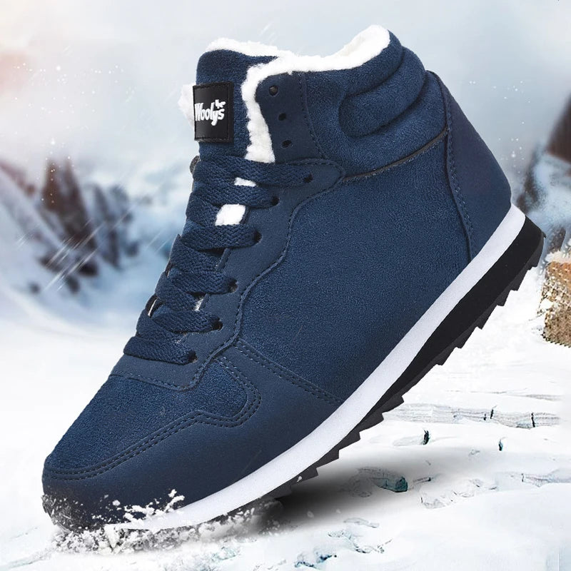 Men’s Winter Ankle Boots, Warm Plush-Lined Casual Sneakers Comfortable Outdoor Snow Sho