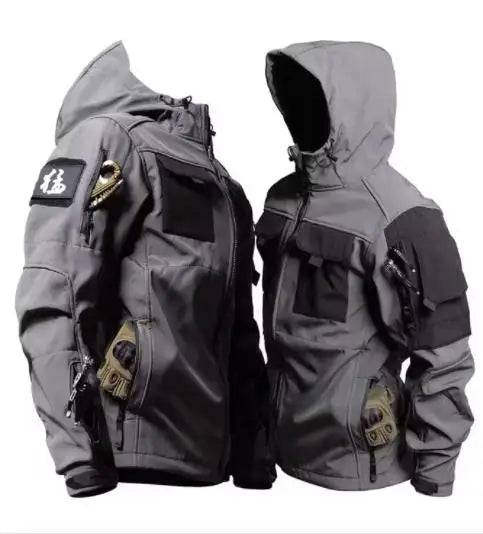 Men’s Tactical Softshell Jacket Waterproof Windproof Fleece Warm Army Coat