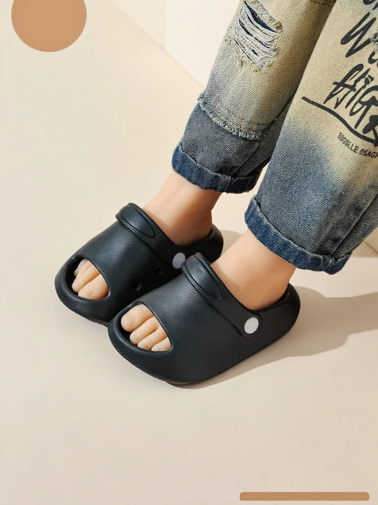 Girls’ Thick-Soled Slippers – Simple Indoor & Outdoor Home Shoes