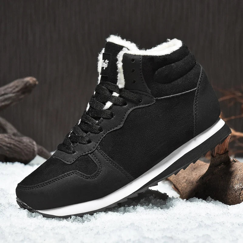 Men’s Winter Ankle Boots, Warm Plush-Lined Casual Sneakers Comfortable Outdoor Snow Sho