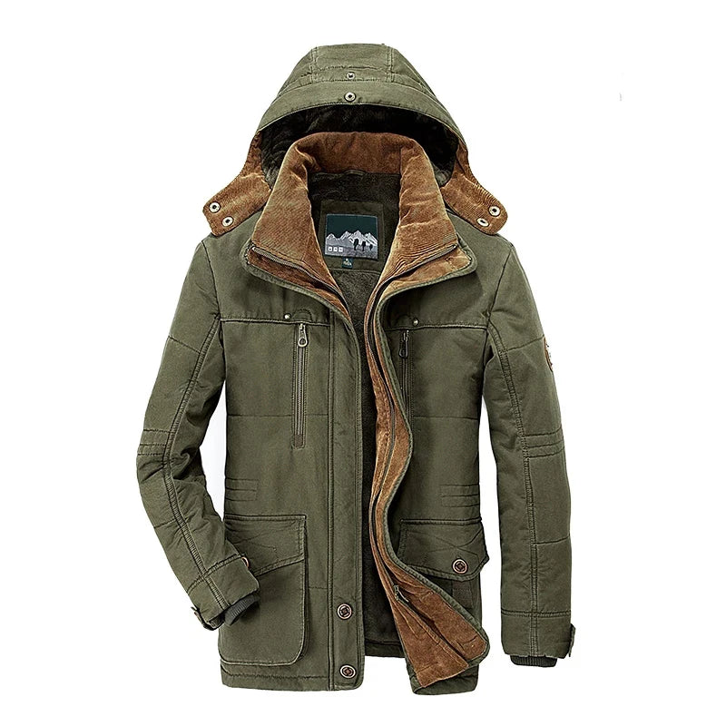 Men’s Winter Padded Jacket Thick Warm Ski Parka Windbreaker Outdoor Overcoat