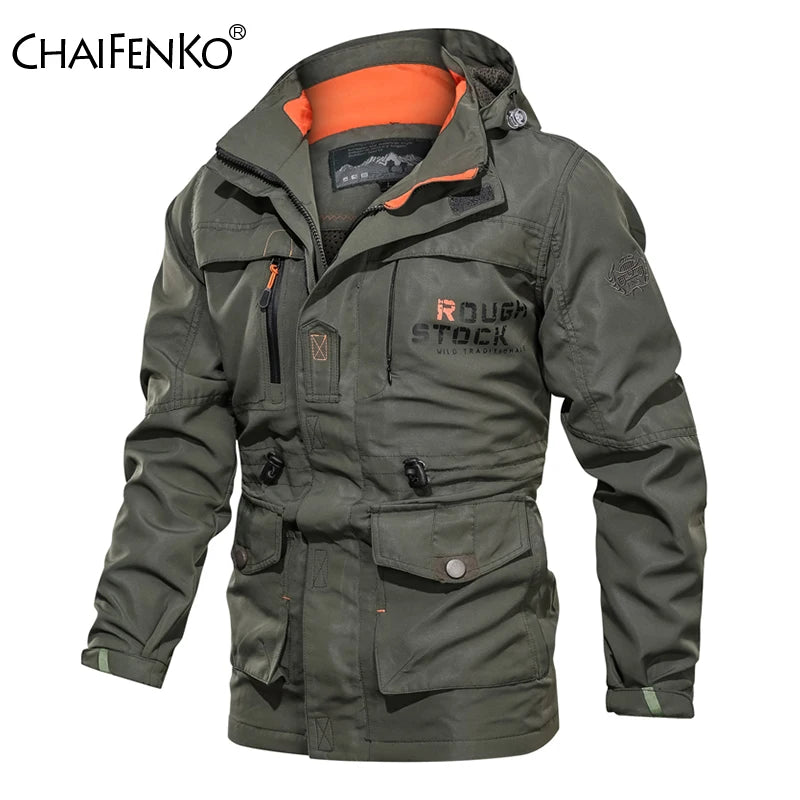 Men’s Hooded Outdoor Jacket Spring Autumn Windproof Casual Coat