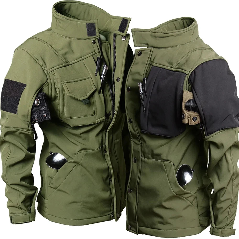 Men’s Tactical Softshell Jacket Waterproof Windproof Fleece Warm Army Coat