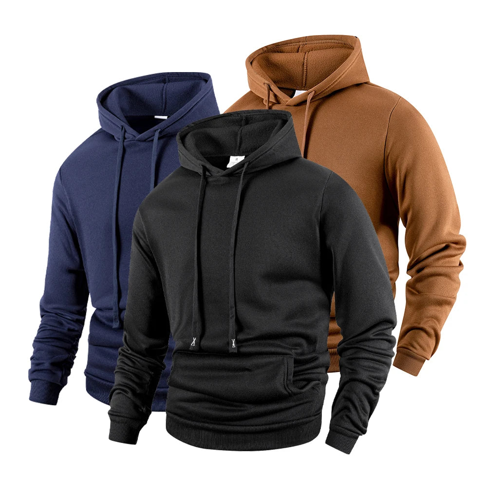 Men’s Casual Hoodie Sweatshirt, Long Sleeve Loose Pullover for Autumn Spring Streetwear
