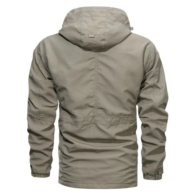 Men’s Hooded Outdoor Jacket Spring Autumn Windproof Casual Coat