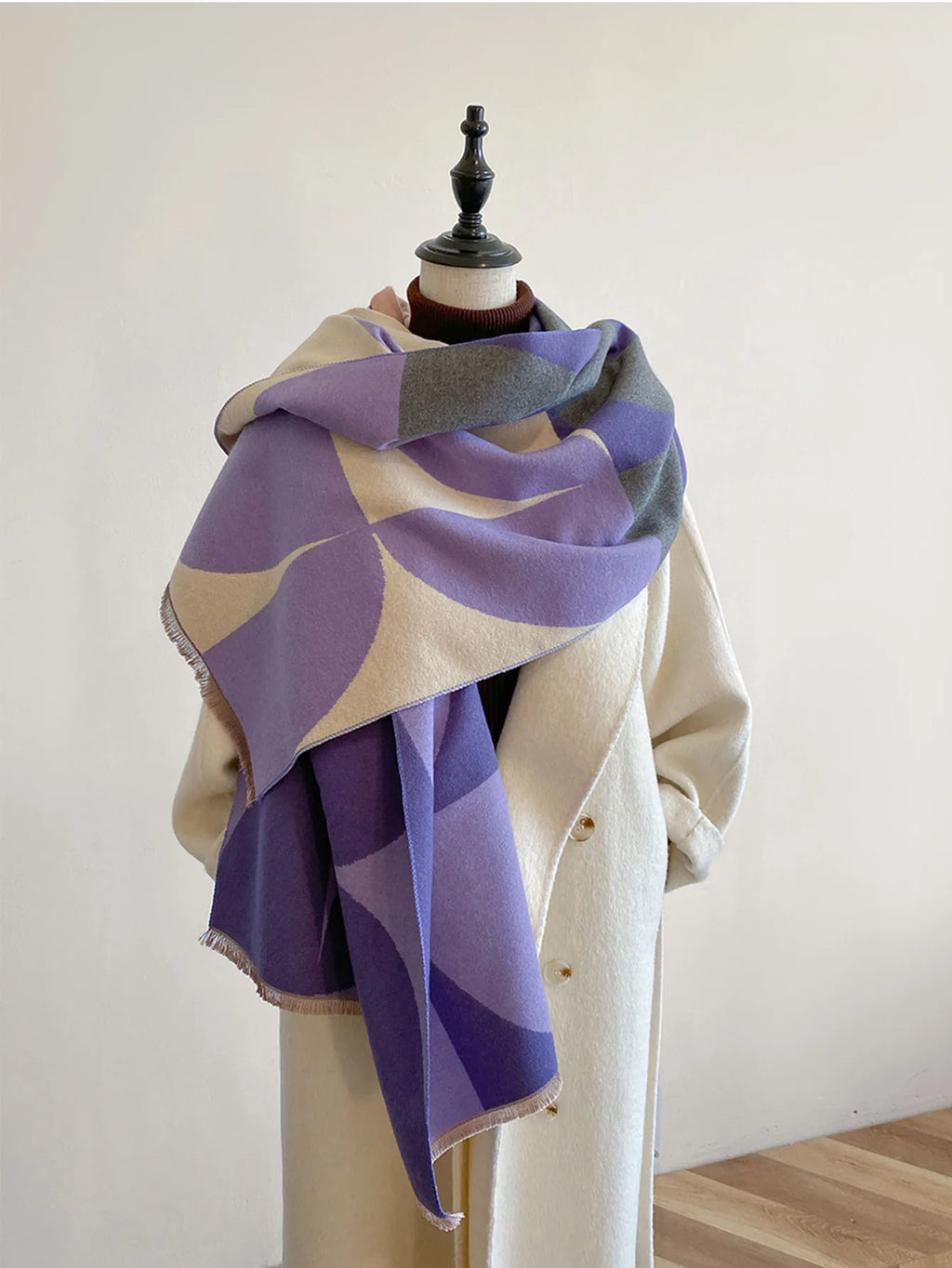 Women’s Winter Scarf – Double-Sided Luxury Imitation Cashmere Shawl