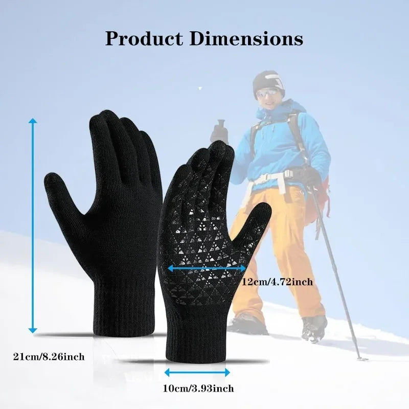 Unisex Winter Touchscreen Gloves – Warm, Knit, for Cycling, Running, and Driving