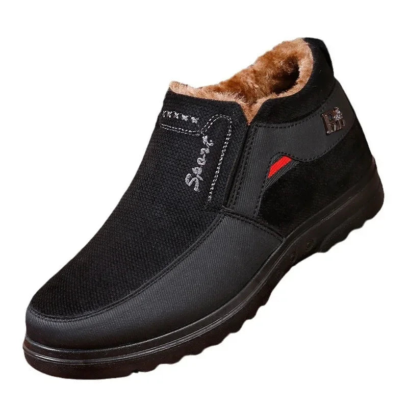 2024 Men’s Waterproof Winter Snow Boots Warm Fur Casual Anti-Slip Ankle Shoes