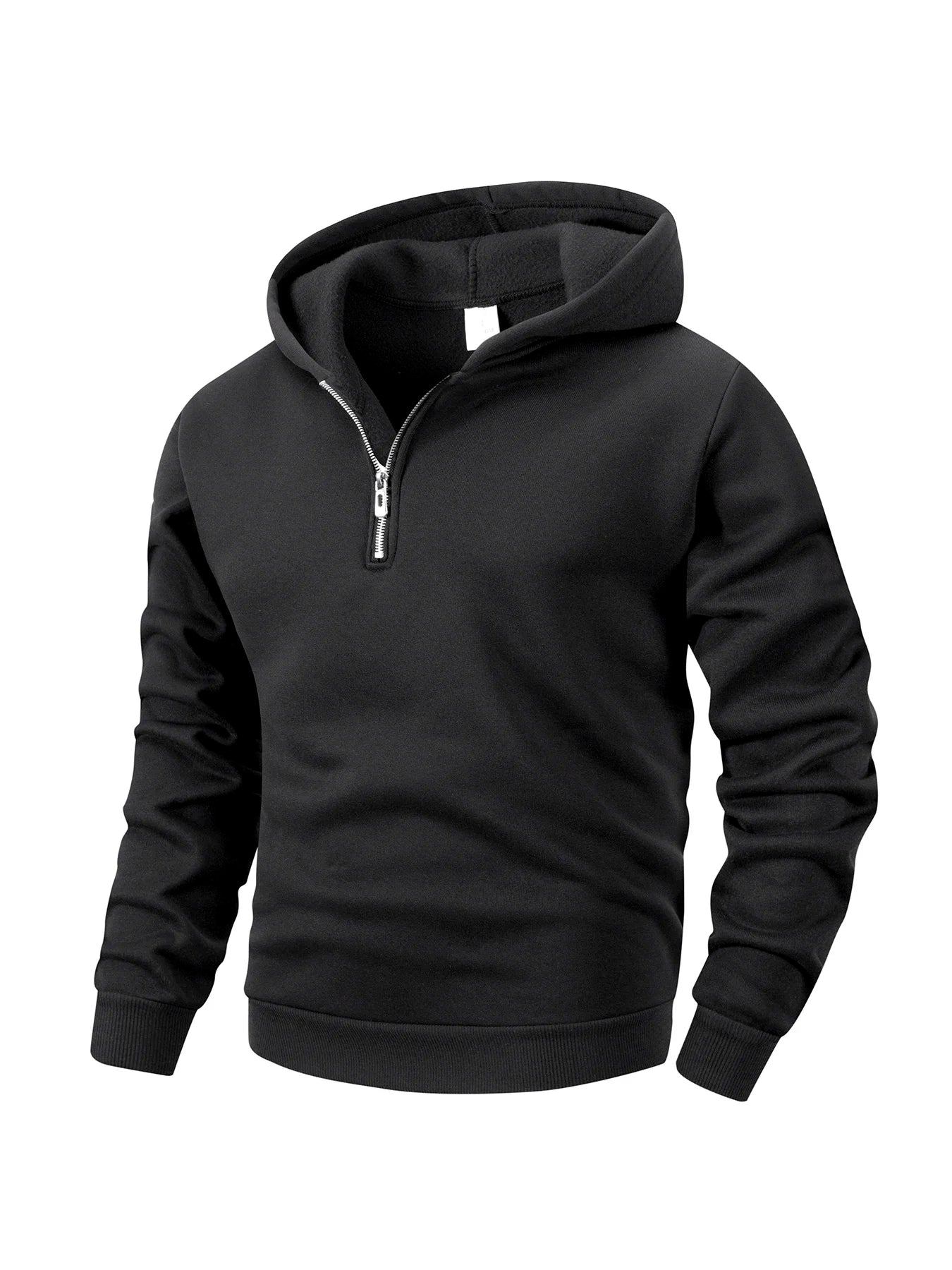 Men’s Long Sleeve Stand Collar Half-Zip Hoodie, Solid Casual Pullover for Autumn Outdoor