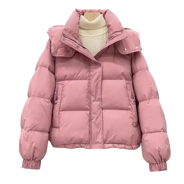 Women’s 2025 Winter Oversized Down Jacket, Loose Hooded Cotton Puffer Coat