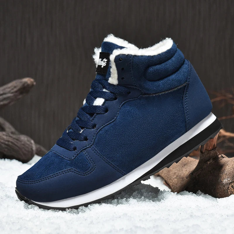 Men’s Winter Ankle Boots, Warm Plush-Lined Casual Sneakers Comfortable Outdoor Snow Sho